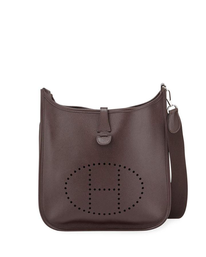Evelyne Leather Crossbody Bag, Brown