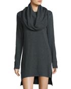 Madison Cowl-neck High-low Dress, Charcoal