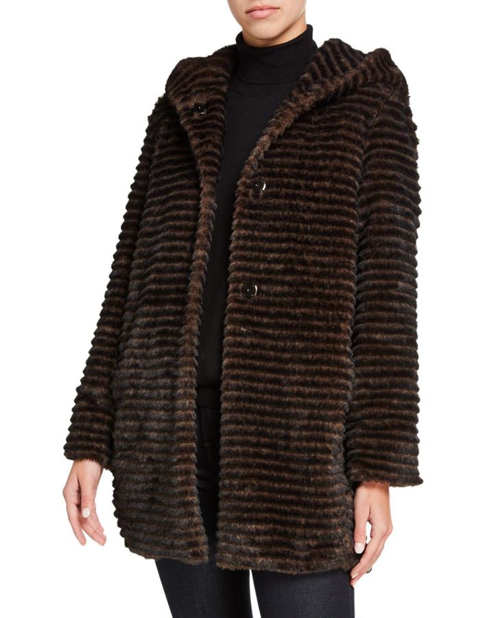 Hooded Faux-fur Jacket
