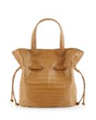 Nancy Gonzalez Crocodile Medium Bucket Tote Bag, Taupe (brown), Women's