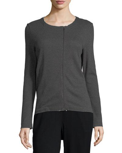 Asymmetric-zip Knit