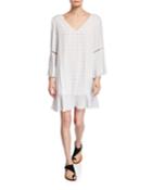 Almansa Check-print Ladder-stitch Dress