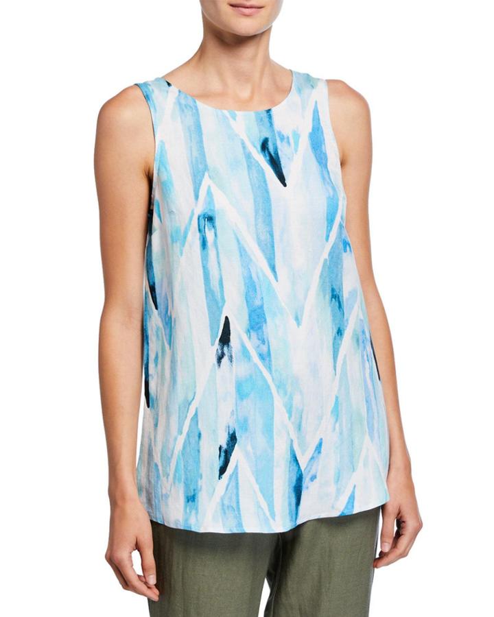 Ocean Tides Chevron Sleeveless Button-back