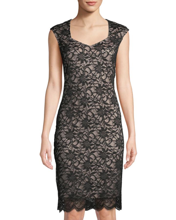 Lace Sweetheart Body-con Dress