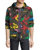 Men's Multicolored Camo-print Nylon Jacket