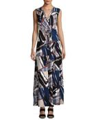 Graphic-print Tiered Maxi Dress,