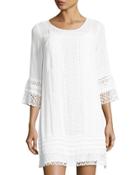 3/4-sleeves Crochet-trim Dress