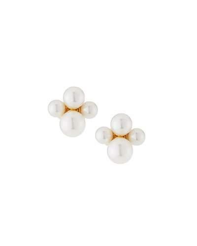 18k Four-pearl Bubble Earrings