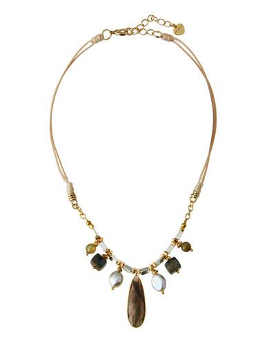 Beaded Labradorite Pendant Necklace