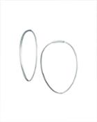 14k White Gold Small Tear Hoop Earrings