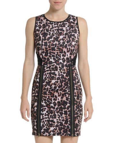 Leopard-print Lace-back Dress