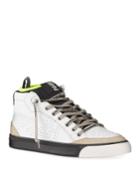 Colorblock Mixed Leather High-top