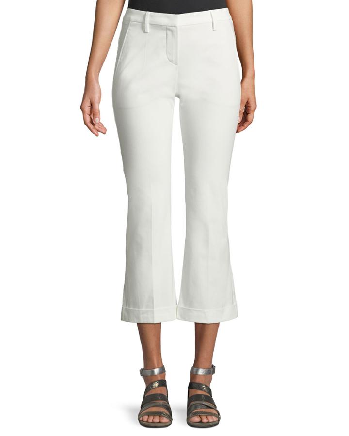 Cropped Flare Cotton Pants