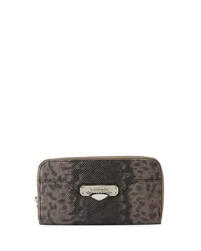 Snake-print Zip-around Wallet