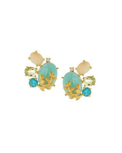 Multi-gemstone Cluster Earrings