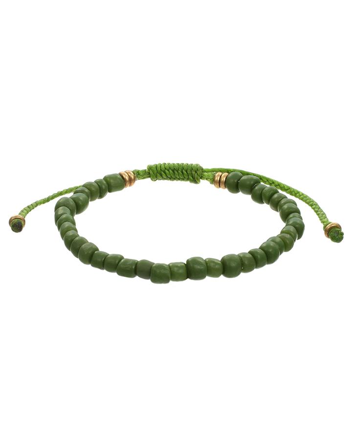 Mach Speed Men's Beaded Pull-thread Bracelet, Green