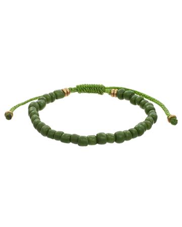 Mach Speed Men's Beaded Pull-thread Bracelet, Green