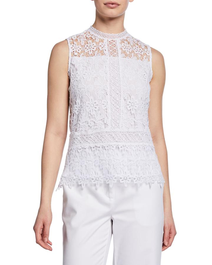 Venice Sleeveless Lace Keyhole Top