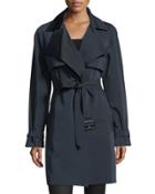 Draped Open-front Trench Coat