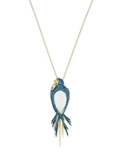 Feathered Parrot Pendant Pin And Necklace
