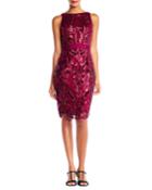 Sequined Sheath Cocktail Dress