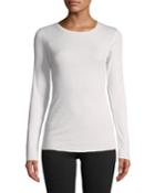 Crewneck Long-sleeve Rib-knit Top