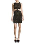 Lace Mini Dress W/cutouts, Black