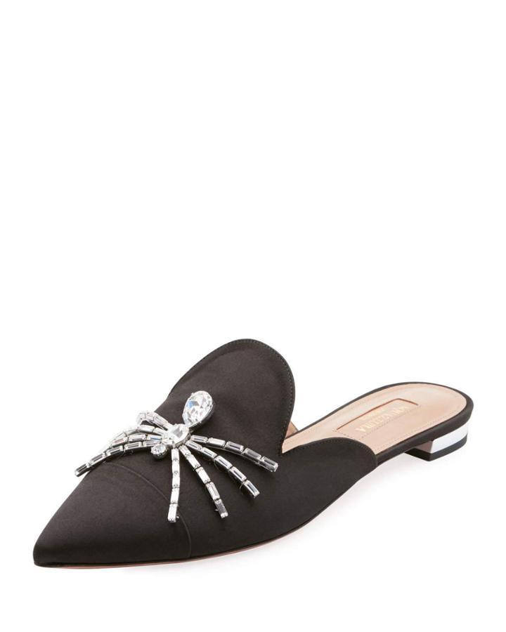 Crystal Spider Satin Flat