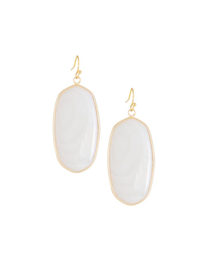 Mother-of-pearl Oval Drop Earrings