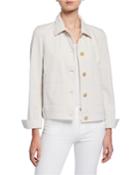 Skylar Button-front Italian Cotton Bi-stretch Jacket
