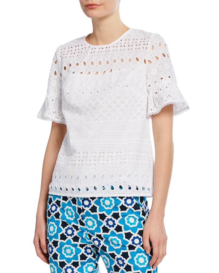 Darling Eyelet Bell-sleeve Top