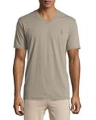 Psycho Bunny V-neck Logo Tee, Stone (grey), Men's,