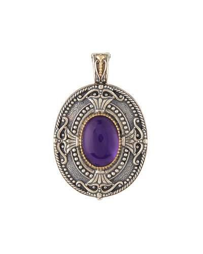 Erato Oval Amethyst Doublet Locket Pendant Enhancer