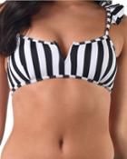 Printed Ruffle-shoulder Bikini Top