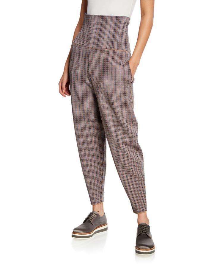 High-waist Stretch-wool Pants