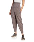 High-waist Stretch-wool Pants