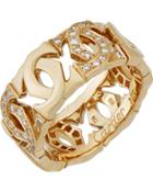 18k Yellow Gold Diamond Interlocking C Band Ring,