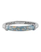 18k White Gold Enamel-front Bangle W/ Diamonds,