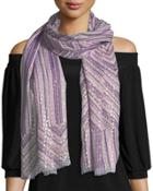Silk Metallic Striped Stole,
