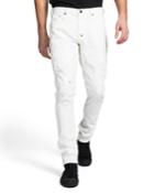 Men's Skinny-fit Paint Splatter Denim Jeans