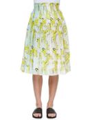 People-print Crinkled Chiffon