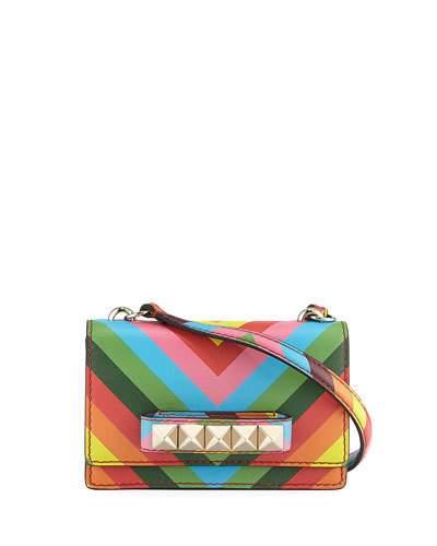 Rockstud Chevron Rainbow Shoulder Bag,