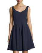 Crepe Fit-and-flare Sleeveless Dress
