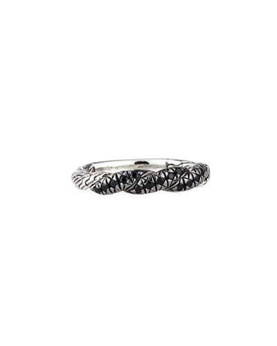 Twisted Black Sapphire Chain Ring,