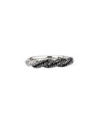 Twisted Black Sapphire Chain Ring,