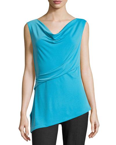 Aspen Sleeveless Asymmetric Top, Cobalt