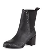 Bennet Studded Leather Bootie, Black