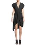 Foroura Deep-v Cap-sleeve Dress