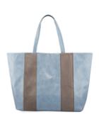 Large Two-tone Shopper Tote Bag
