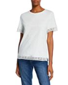 Short Sleeve Crochet-trim T-shirt